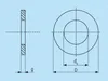 Technical drawing of a washer showing side and top views with dimensions labeled. Produktbild-Vorschau