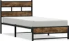 vidaXL Kovová postel bez matrace, kouřový dub 90x200 cm Náhled obrázku produktu 1