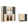 A wardrobe and a chest of drawers are displayed against a white background. Voir les images du produit