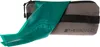 A green Theraband exercise band is partially unrolled from a gray zippered pouch. The Theraband logo is visible on both the band and the pouch. Produktbild-Vorschau