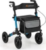 COSTWAY Rollator skladací, 2v1 invalidný vozík a cestovný Náhľad obrázku produktu 1