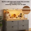 WISFOR Hamsterkäfig mit LED Leuchte, Kleintierhaus aus Produktbild-Vorschau 9