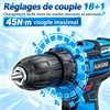 Set visseuse sans fil 21V, perceuse-visseuse à percussion Voir les images du produit 3