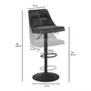 FineBuy Barhocker Samt Grau Hocker mit Lehne 86 106 cm Produktbild-Vorschau 3
