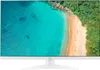 A white LG monitor displaying a tropical beach scene. Produktbild-Vorschau
