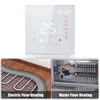 A collage showing a smart thermostat and two types of floor heating systems. Podgląd zdjęcia produktu