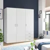Kleiderschrank "Harry" in Weiß mit 3 Schubladen und 3 Produktbild-Vorschau 2