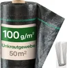Praknu 50 m² di tessuto anti-erbacce 100 g/m² con 24 Anteprima dell’immagine prodotto 1
