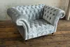 Chesterfield Sessel Fernseh Couch 1 Sitzer Sofa Textil Produktbild-Vorschau 5