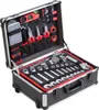 An open tool case filled with various tools, displayed on a white background. Produktbild-Vorschau