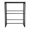 A black metal rack with multiple horizontal bars, designed for storing beverage crates. Produktbild-Vorschau