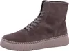 A single brown suede boot with laces and a thick sole is shown against a white background. Produktbild-Vorschau