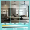 A comparison of a ceiling fan's light color temperature and brightness settings. Náhled obrázku produktu