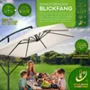 tillvex® Hliníkový slnečník Obdĺžnikový Ø 330 cm Béžový + Náhľad obrázku produktu 6