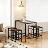 HOMCOM Bartisch-Set Stehtisch mit 4 Barhockern 5-teiliges Produktbild-Vorschau 9