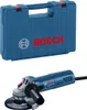 A Bosch angle grinder and its carrying case are shown against a white background. Produktbild-Vorschau