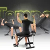 Three men are shown using a fitness bench for different exercises, with neon text overlaying the background. Náhľad obrázku produktu