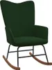 A dark green rocking chair with a black metal frame and wooden rockers, presented against a white background. Produktbild-Vorschau