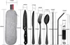 Camping Besteck, 9 Stück Edelstahl Reisebesteck mit Etui, Produktbild-Vorschau 7