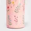 A close-up view of a pink lunchbox with a floral pattern. Podgląd zdjęcia produktu