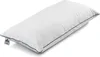 A white pillow with blue piping, shown from a diagonal angle on a white background. Produktbild-Vorschau