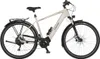 A light gray electric trekking bicycle is shown against a white background. Produktbild-Vorschau