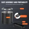 Diagram showing the assembly and features of a portable outdoor fire pit. Produktbild-Vorschau