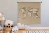 MuchoWow® Wandteppich Wandbehang Weltkarte - Braun - Weiß - Produktbild-Vorschau 4