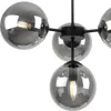 Hängelampe mit schwarzer Metallkonstruktion, 4 kugelförmige Produktbild-Vorschau 6