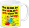 Motivation Kaffeebecher mit Boxer Motiv in gelb Produktbild-Vorschau 1