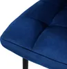 A close-up view of a dark blue velvet chair seat. Náhled obrázku produktu