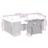 The Living Store 7-tlg. Garten-Sofagarnitur mit Kissen Grau Produktbild-Vorschau 4