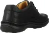 A black leather shoe shown from the side and back. Produktbild-Vorschau