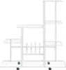 vidaXL Pied à fleurs sur roulettes 94,5x25x92,5 cm Blanc Voir les images du produit 3