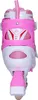 A close-up, rear view of a pink and white inline skate. Produktbild-Vorschau