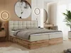 MKS MEBLE Boxspringbett 200x200 mit Bettkasten Eiche, Produktbild-Vorschau 1