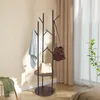 Relaxdays Garderobenständer, 8 Haken, 2 Ablagen, HxD: 175 x Produktbild-Vorschau 3