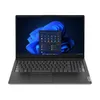 A black Lenovo laptop is shown from the front, open and displaying the Windows 11 operating system on its screen. Produktbild-Vorschau