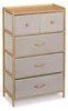 Commode Relaxdays, bambou, 5 tiroirs en tissu, entrée, Voir les images du produit 10