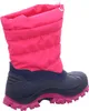 A side view of a pink and navy blue child's winter boot. Produktbild-Vorschau