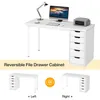 Scrivania per computer con 5 cassetti, bianca, moderna e Anteprima dell’immagine prodotto 6