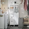 SoBuy BZR123-W Hochschrank mit Wäschesack Badezimmerschrank Produktbild-Vorschau 1