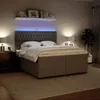 Boxspringbett mit Matratze Hellgrau 200x200 cm Samt Produktbild-Vorschau 4