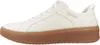 A side view of a white Skechers Slip-Ins sneaker with a brown sole. Voir les images du produit