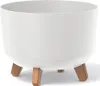 A white planter pot with three copper-colored legs, shown against a white background. Náhľad obrázku produktu