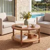 KOMFOTTEU Couchtisch, Ø80 cm Wohnzimmertisch rund mit 2 Produktbild-Vorschau 3