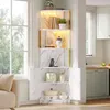 Armoire d'angle haute Merax avec éclairage LED et prises, Voir les images du produit 1