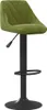 A single green velvet bar stool with a black base and adjustable height. Náhled obrázku produktu