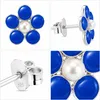 LUISIA® Ohrstecker "Blume"  - 925 Sterling Silber | Blau Produktbild-Vorschau 6