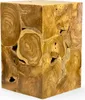 A close-up, studio shot of a wooden cube-shaped table. Produktbild-Vorschau